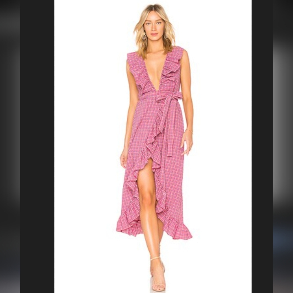 MISA Los Angeles Stella dress in gingham Plaid Medium